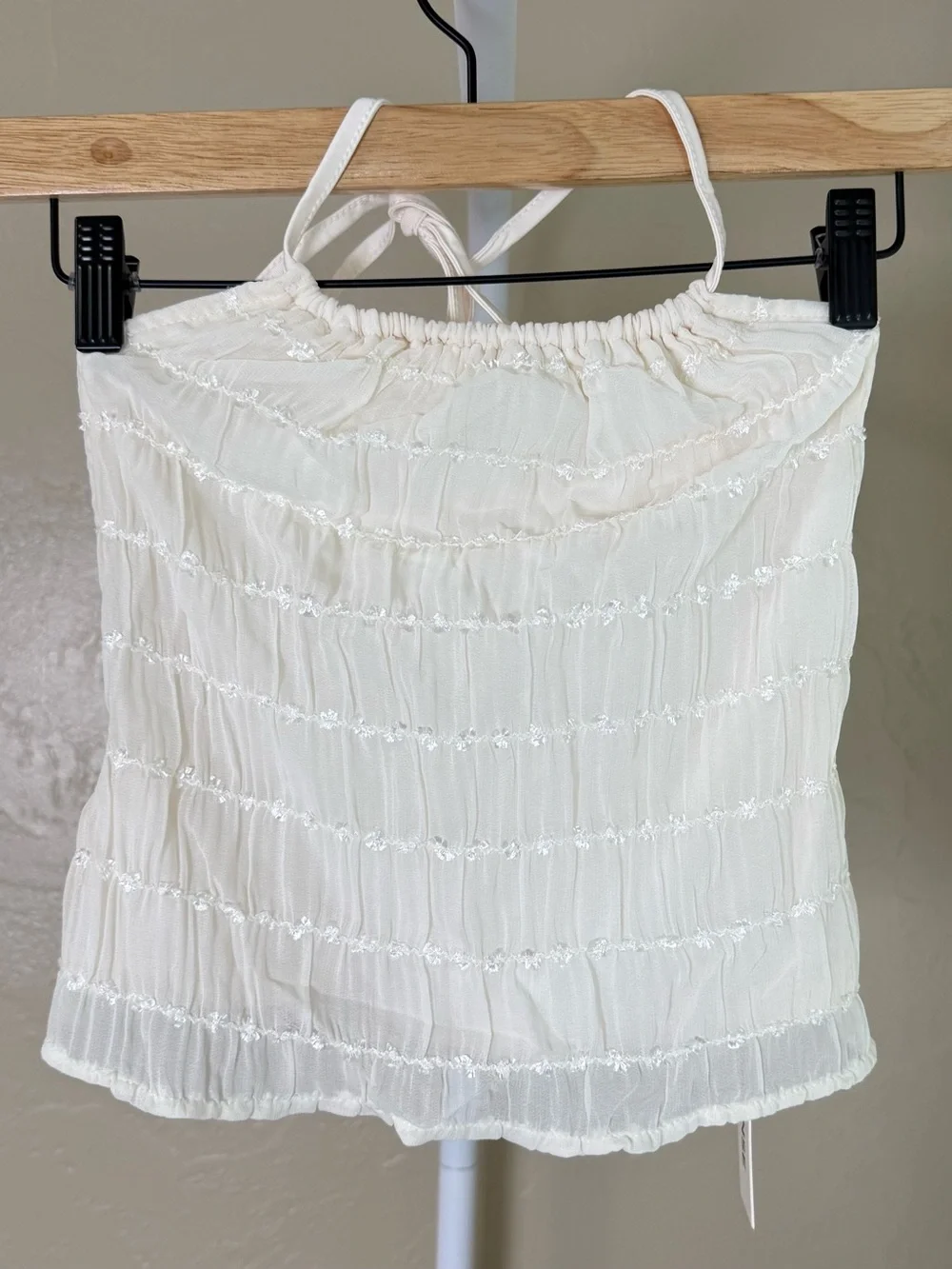 Commense Ivory Cream Set Backless Halter Crop Top and Maxi Skirt Small NWT - Picture 8 of 14